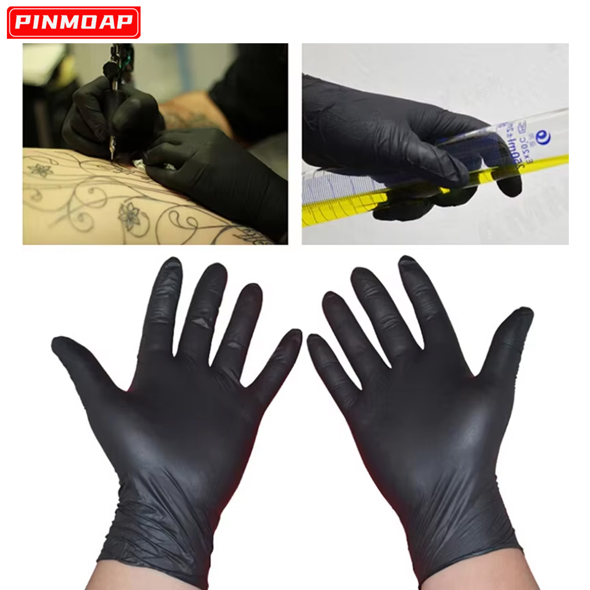 Medical Gloves - Sarung tangan nitril hitam sekali pakai,