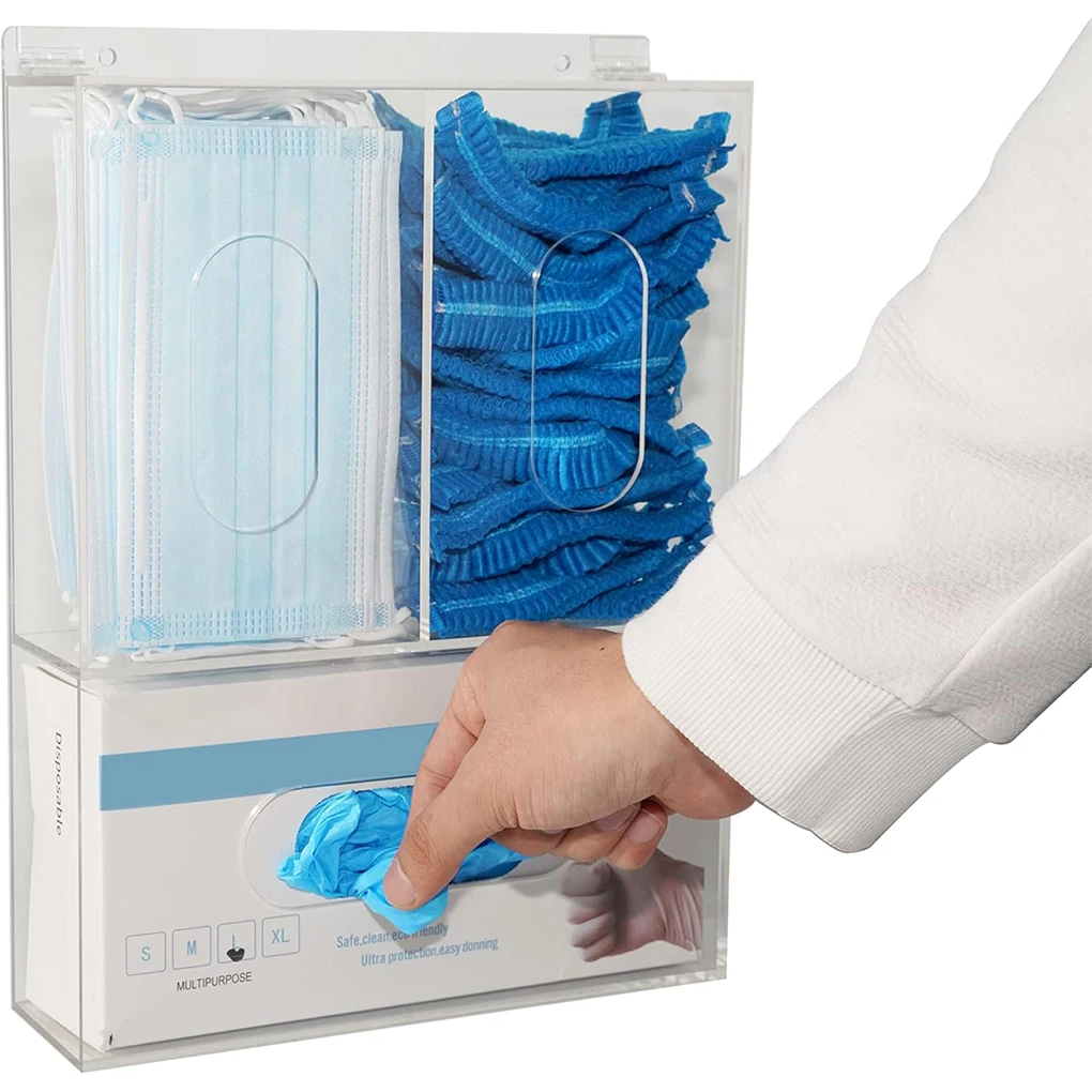 Medical Gloves - 3 Grid Tempat Sarung Tangan Akrilik