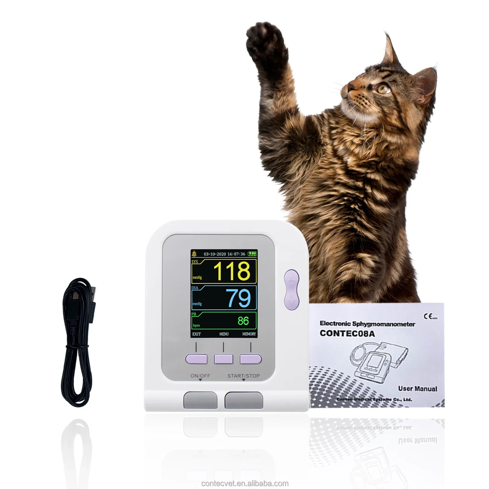 CONTEC08A-VET Peralatan Kedokt - Blood Pressure Monitor ulasan dan harga