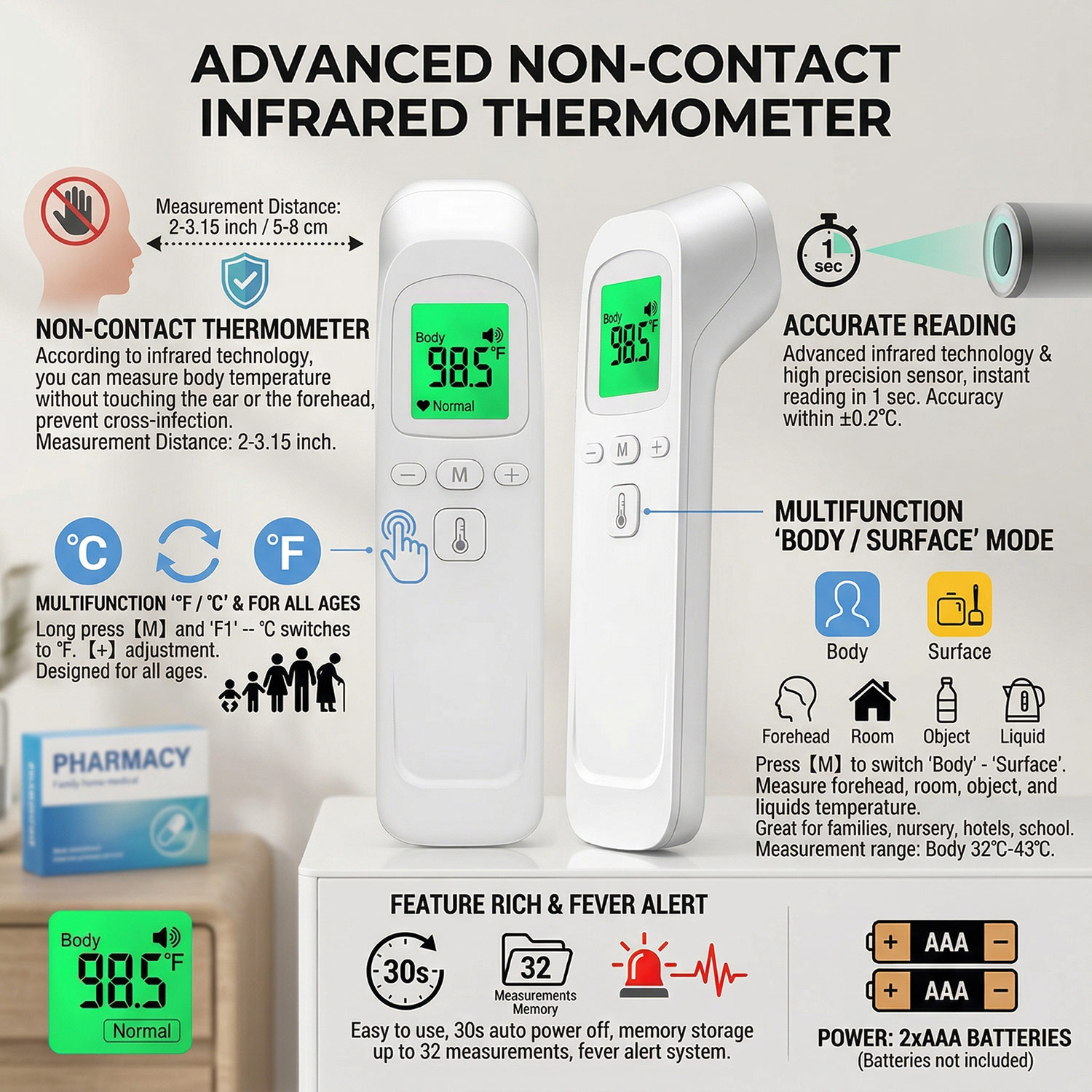 Termometer Dahi Digital Elektr - Pulse Oximeter ulasan dan harga