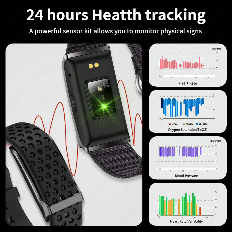 LIGE 100+ Pelacak Kebugaran Ol - Blood Pressure Monitor ulasan dan harga